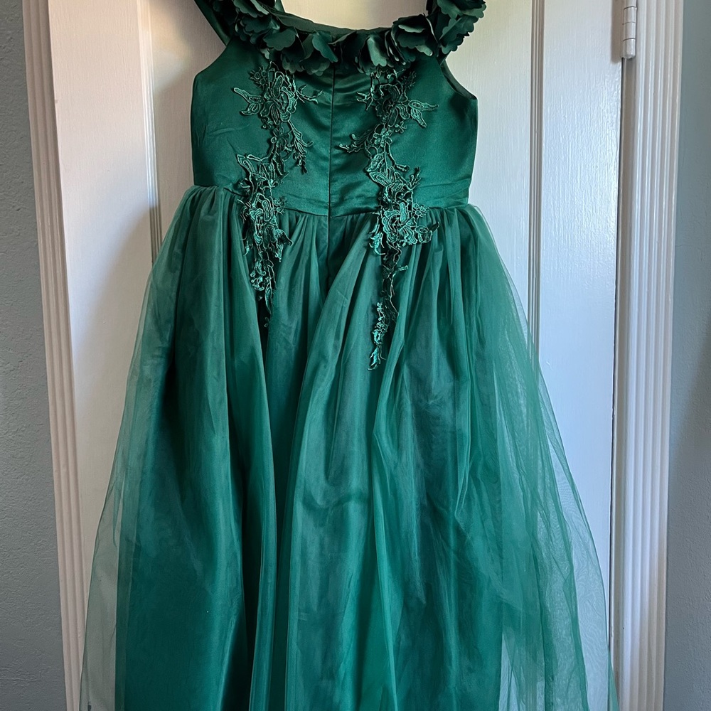 Green formal dress. Worn once for a photo shoot